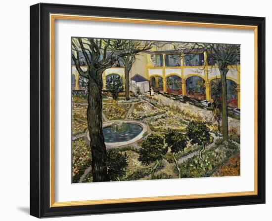 Garden of the Hospital at Arles-Vincent van Gogh-Framed Giclee Print