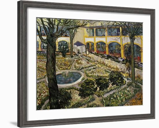 Garden of the Hospital at Arles-Vincent van Gogh-Framed Giclee Print