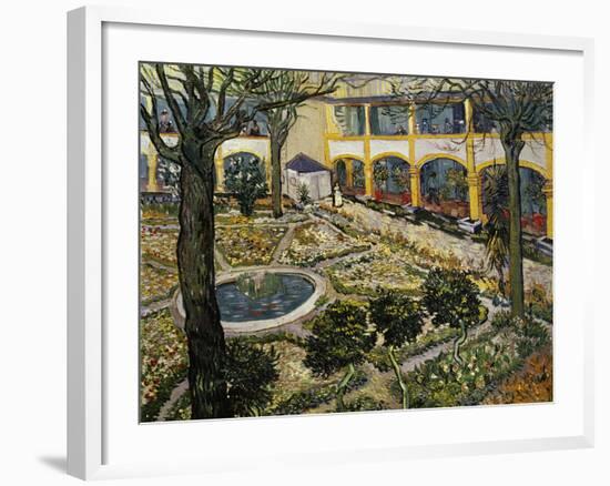 Garden of the Hospital at Arles-Vincent van Gogh-Framed Giclee Print