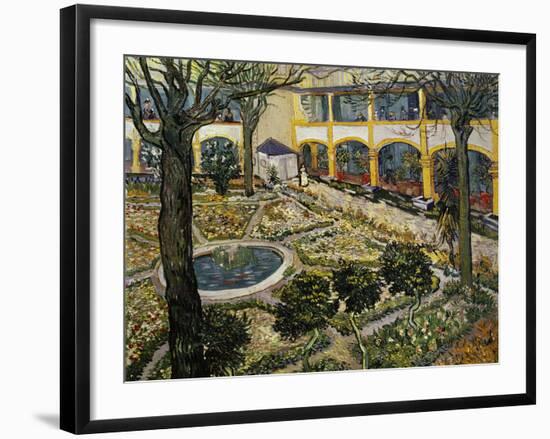 Garden of the Hospital at Arles-Vincent van Gogh-Framed Giclee Print