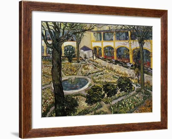 Garden of the Hospital at Arles-Vincent van Gogh-Framed Giclee Print