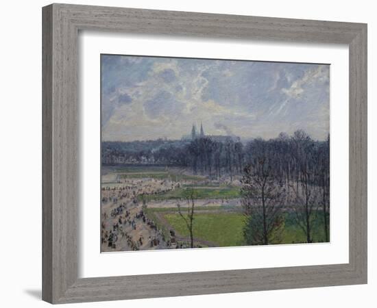 Garden of the Tuileries in a Winter Morning-Camille Pissarro-Framed Art Print