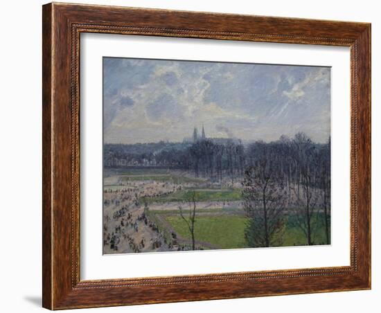 Garden of the Tuileries in a Winter Morning-Camille Pissarro-Framed Art Print