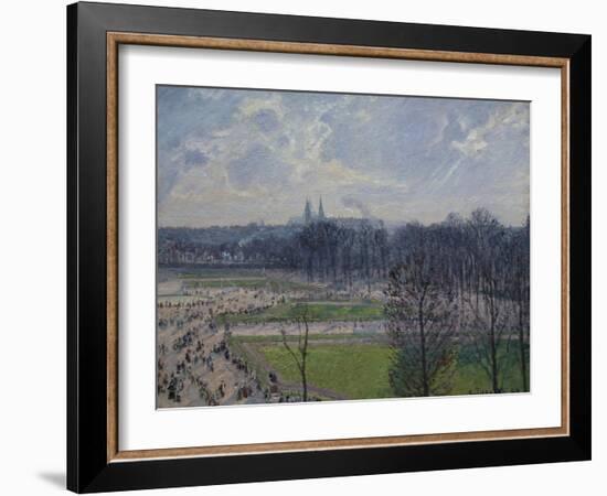 Garden of the Tuileries in a Winter Morning-Camille Pissarro-Framed Art Print