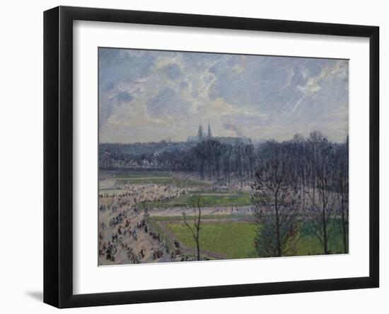 Garden of the Tuileries in a Winter Morning-Camille Pissarro-Framed Art Print