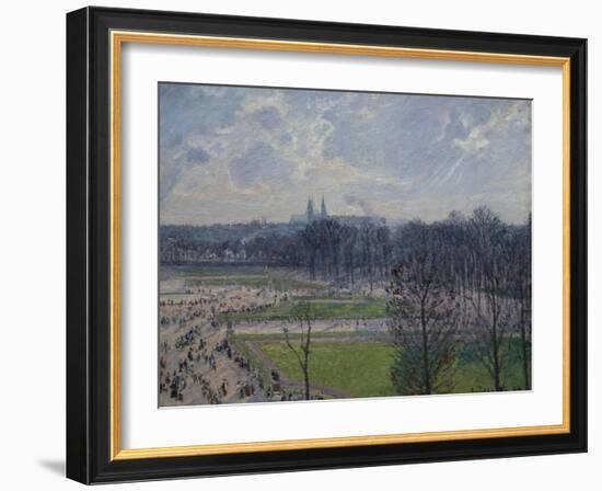 Garden of the Tuileries in a Winter Morning-Camille Pissarro-Framed Art Print