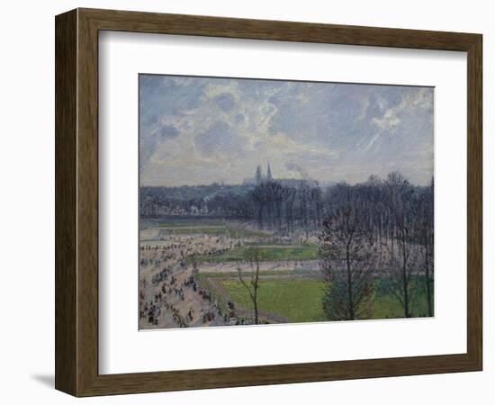 Garden of the Tuileries in a Winter Morning-Camille Pissarro-Framed Art Print