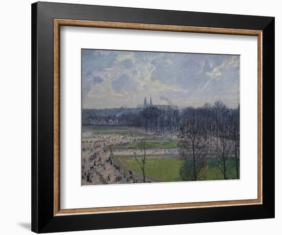 Garden of the Tuileries in a Winter Morning-Camille Pissarro-Framed Art Print