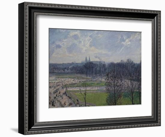 Garden of the Tuileries in a Winter Morning-Camille Pissarro-Framed Art Print