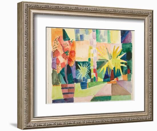 Garden on Lake Thun (Pomegranate Tree and Palm in the Garde), 1914-August Macke-Framed Giclee Print