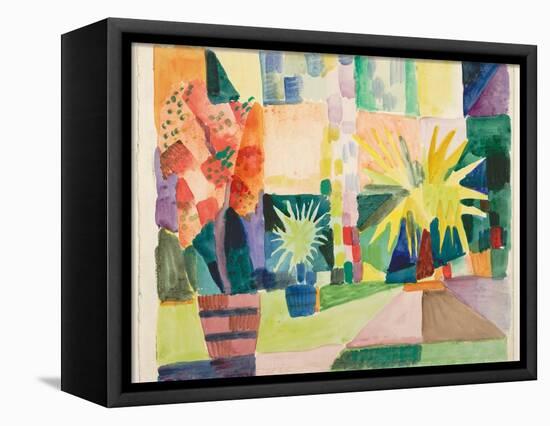 Garden on Lake Thun (Pomegranate Tree and Palm in the Garde), 1914-August Macke-Framed Premier Image Canvas