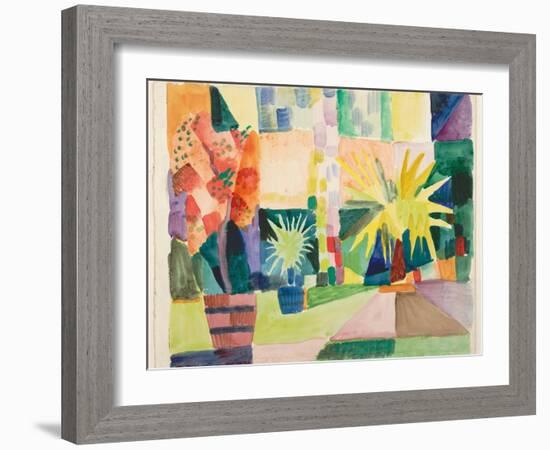 Garden on Lake Thun (Pomegranate Tree and Palm in the Garde), 1914-August Macke-Framed Giclee Print