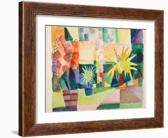 Garden on Lake Thun (Pomegranate Tree and Palm in the Garde), 1914-August Macke-Framed Giclee Print