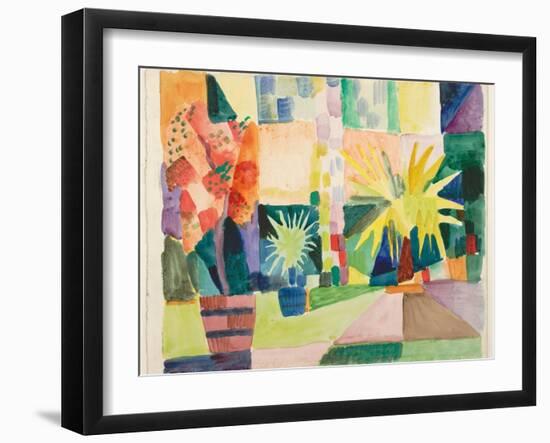 Garden on Lake Thun (Pomegranate Tree and Palm in the Garde), 1914-August Macke-Framed Giclee Print