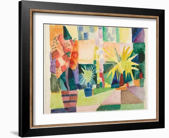 Garden on Lake Thun (Pomegranate Tree and Palm in the Garde), 1914-August Macke-Framed Giclee Print