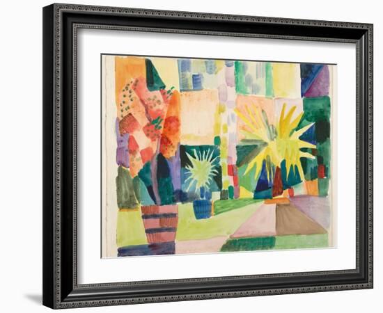 Garden on Lake Thun (Pomegranate Tree and Palm in the Garde), 1914-August Macke-Framed Giclee Print