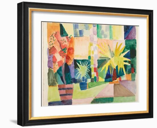 Garden on Lake Thun (Pomegranate Tree and Palm in the Garde), 1914-August Macke-Framed Giclee Print