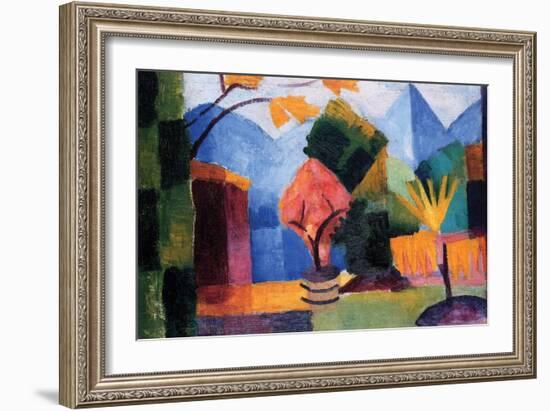 Garden on the Lake of Thun-Auguste Macke-Framed Art Print