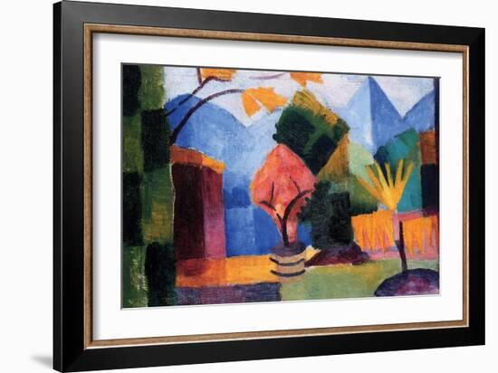 Garden on the Lake of Thun-Auguste Macke-Framed Art Print