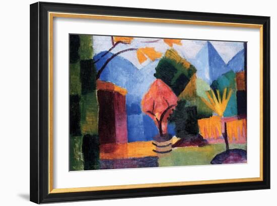 Garden on the Lake of Thun-Auguste Macke-Framed Art Print