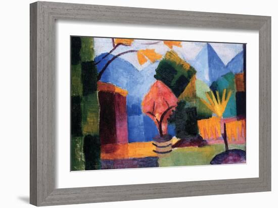 Garden On The Lake of Thun-Auguste Macke-Framed Art Print