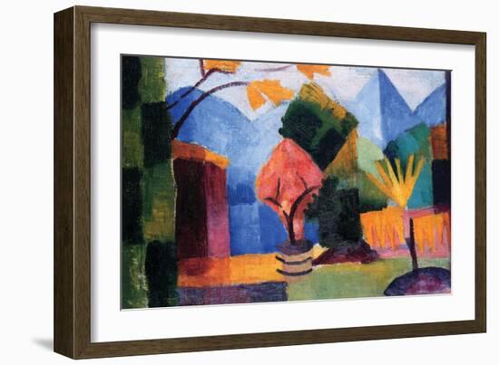 Garden On The Lake of Thun-Auguste Macke-Framed Art Print