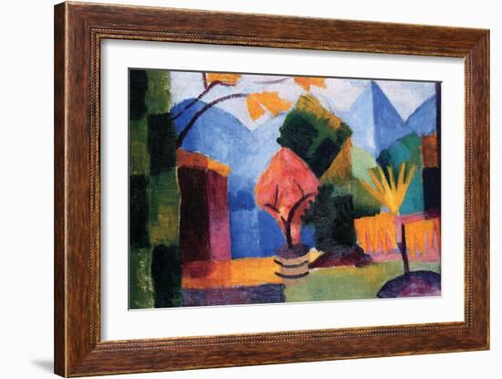 Garden On The Lake of Thun-Auguste Macke-Framed Art Print