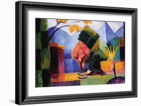 Garden On The Lake of Thun-Auguste Macke-Framed Art Print