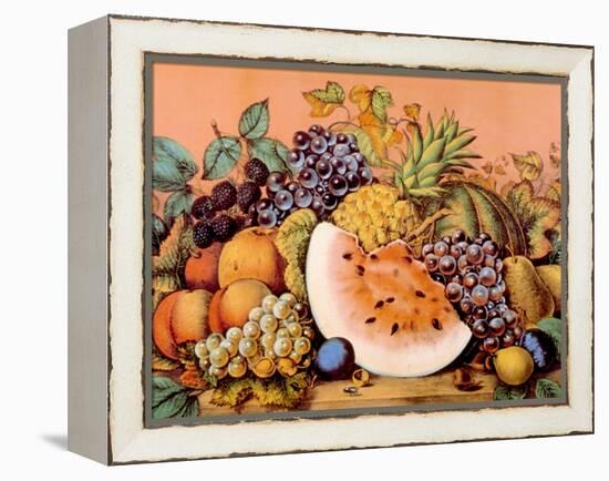 'Garden, Orchard and Vine,' Summer Furits, 1867-Currier & Ives-Framed Stretched Canvas