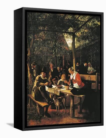 Garden Outside Inn-Jan Havicksz. Steen-Framed Premier Image Canvas