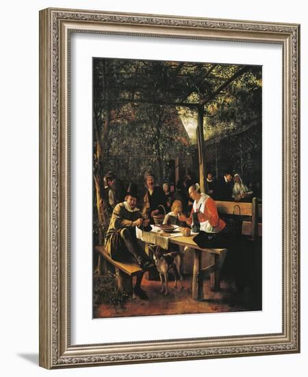 Garden Outside Inn-Jan Havicksz. Steen-Framed Giclee Print