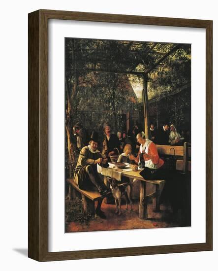 Garden Outside Inn-Jan Havicksz. Steen-Framed Giclee Print