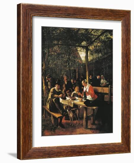 Garden Outside Inn-Jan Havicksz. Steen-Framed Giclee Print