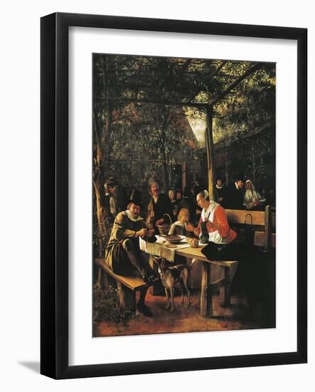 Garden Outside Inn-Jan Havicksz. Steen-Framed Giclee Print