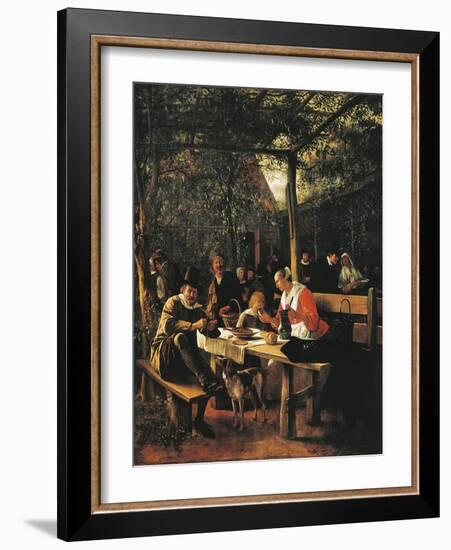 Garden Outside Inn-Jan Havicksz. Steen-Framed Giclee Print