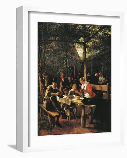 Garden Outside Inn-Jan Havicksz. Steen-Framed Giclee Print