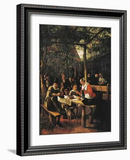 Garden Outside Inn-Jan Havicksz. Steen-Framed Giclee Print