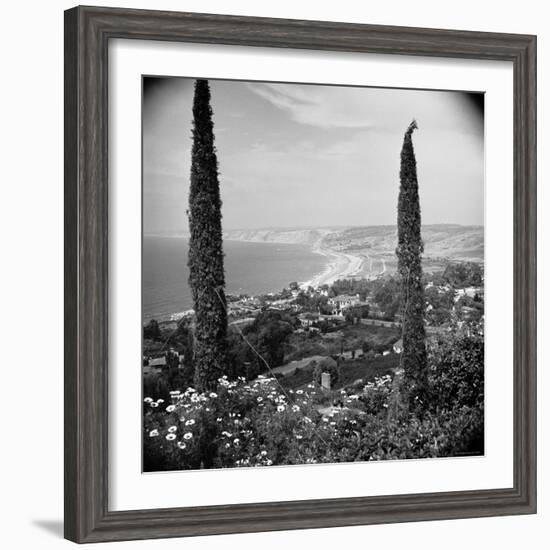 Garden Overlooking the California Pacific Coastline-Nina Leen-Framed Photographic Print