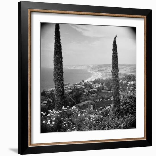 Garden Overlooking the California Pacific Coastline-Nina Leen-Framed Photographic Print