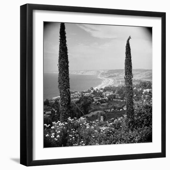 Garden Overlooking the California Pacific Coastline-Nina Leen-Framed Photographic Print
