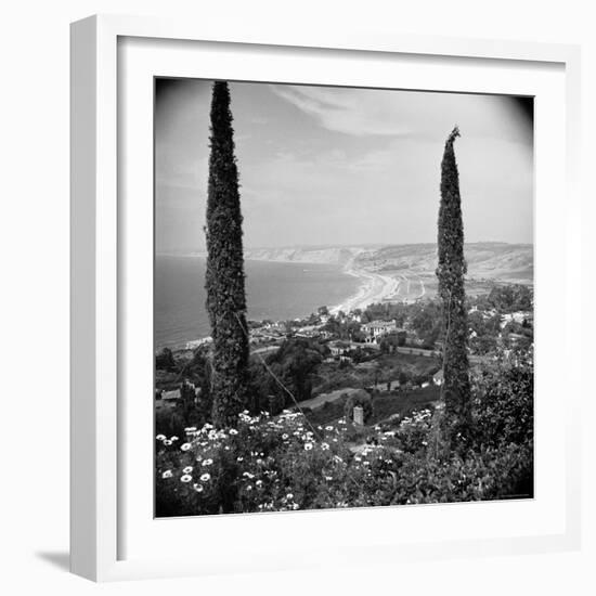 Garden Overlooking the California Pacific Coastline-Nina Leen-Framed Photographic Print