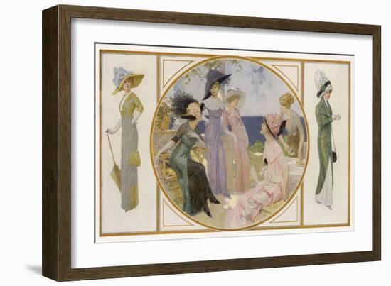 Garden Party Frocks 1911-Rene Lelong-Framed Art Print