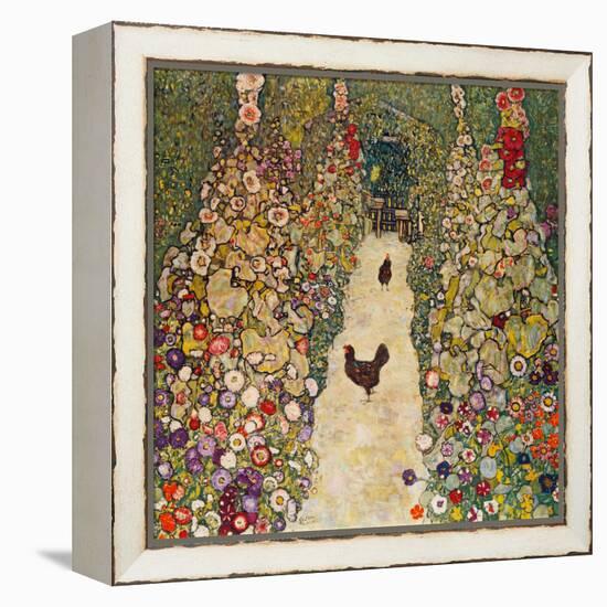 Garden Path with Chickens, 1916, Burned at Schloss Immendorf in 1945-Gustav Klimt-Framed Premier Image Canvas