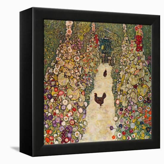 Garden Path with Chickens, 1916, Burned at Schloss Immendorf in 1945-Gustav Klimt-Framed Premier Image Canvas