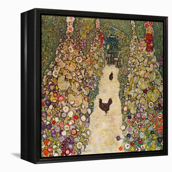 Garden Path with Chickens, 1916, Burned at Schloss Immendorf in 1945-Gustav Klimt-Framed Premier Image Canvas