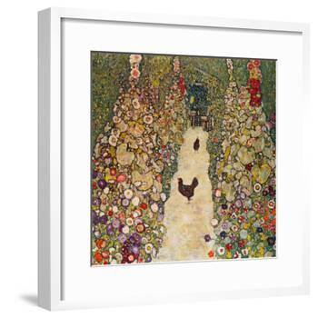 Garden Path with Chickens, 1916, Burned at Schloss Immendorf in 1945-Gustav Klimt-Framed Giclee Print