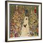 Garden Path with Chickens, 1916, Burned at Schloss Immendorf in 1945-Gustav Klimt-Framed Giclee Print