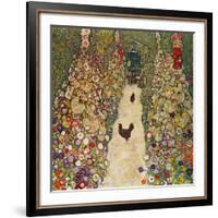 Garden Path with Chickens, 1916, Burned at Schloss Immendorf in 1945-Gustav Klimt-Framed Giclee Print