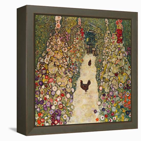 Garden Path with Chickens, 1916, Burned at Schloss Immendorf in 1945-Gustav Klimt-Framed Premier Image Canvas