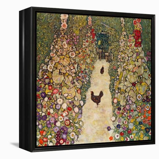 Garden Path with Chickens, 1916, Burned at Schloss Immendorf in 1945-Gustav Klimt-Framed Premier Image Canvas